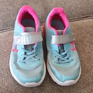 Under Armour Blue and Pink Sneakers with Velcro Strap